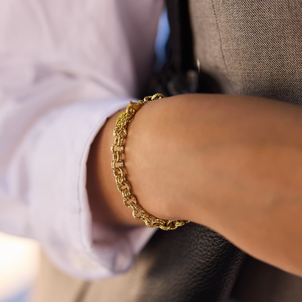Pulsera de cadena con textura