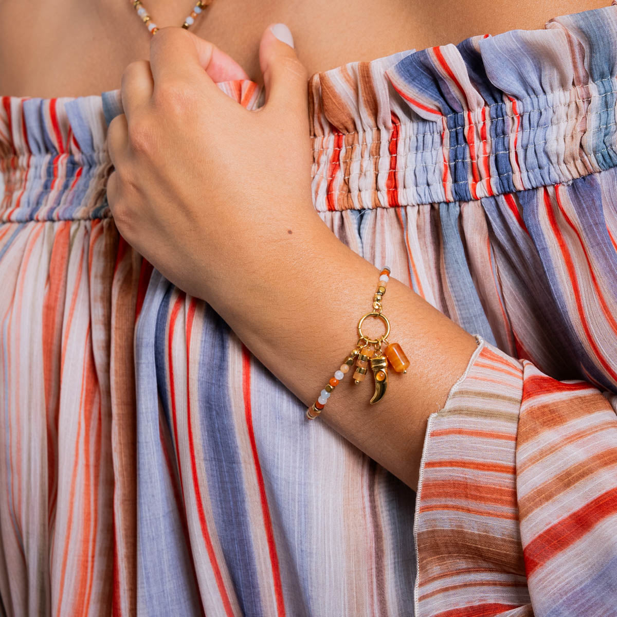 Pulsera Astros multicolor cuerno Naranja Anartxy