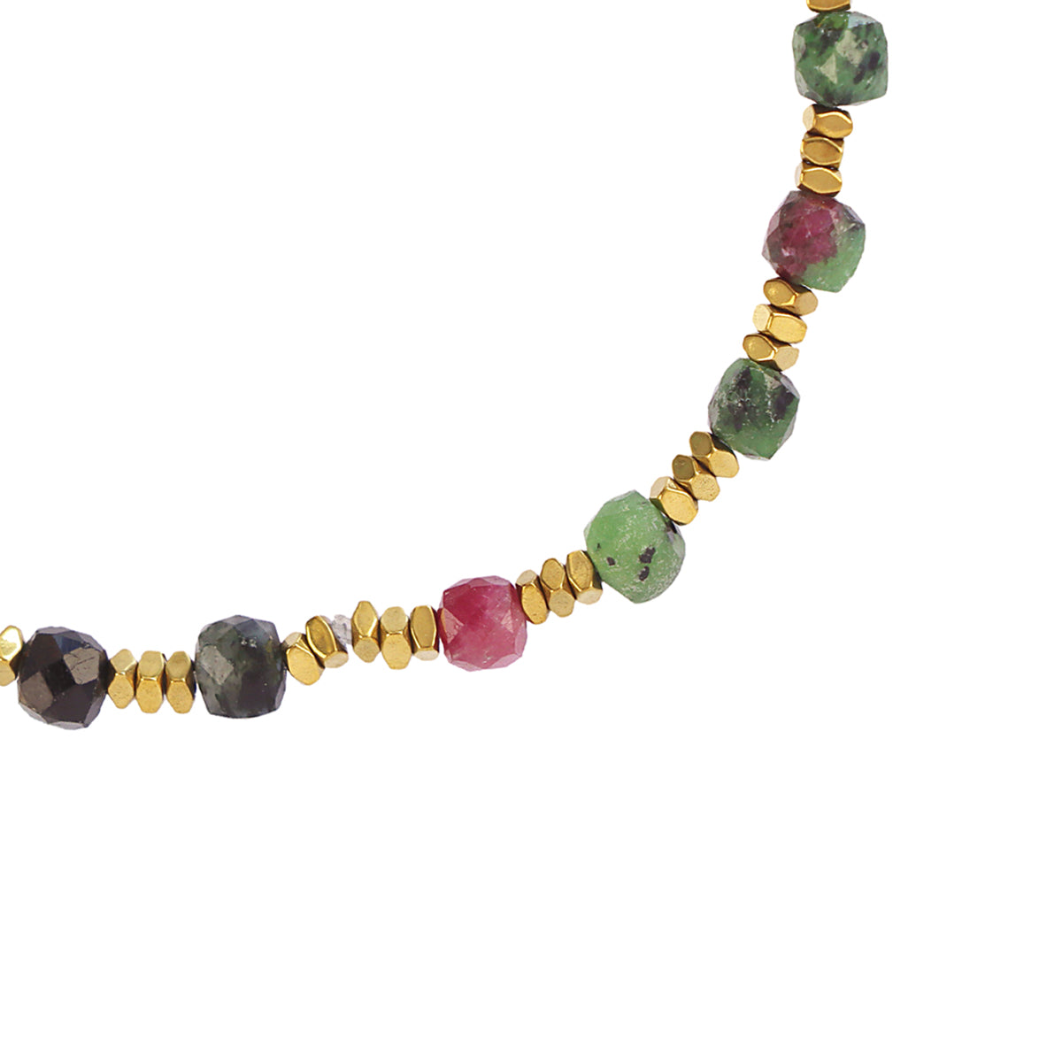 Pulsera elástica Spirit piedras facetadas Verde Anartxy
