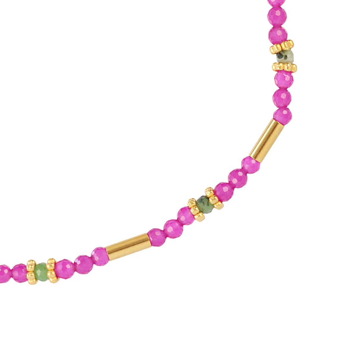 Pulsera elástica Spirit tubos dorados Rosa Anartxy