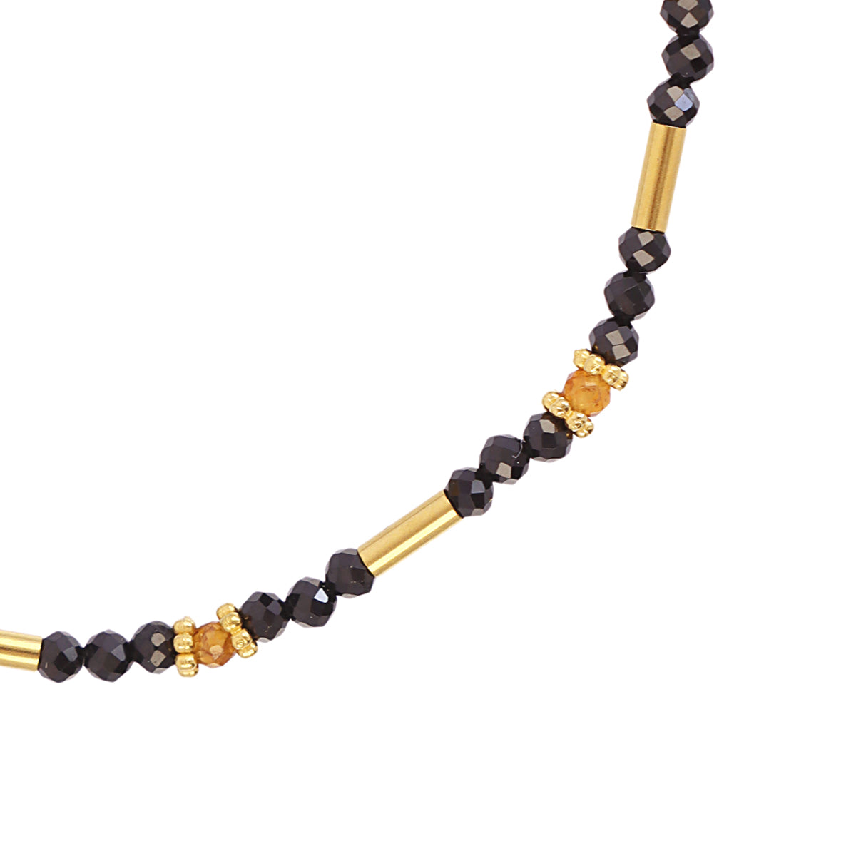 Pulsera elástica Spirit tubos dorados Negro Anartxy