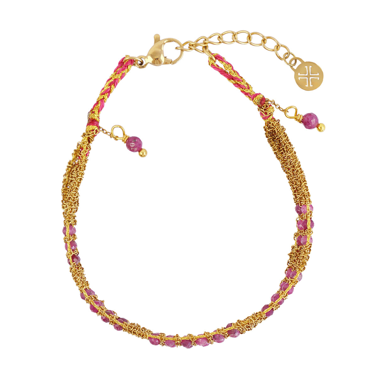 Pulsera Spirit malla de cadenas Rosa Anartxy