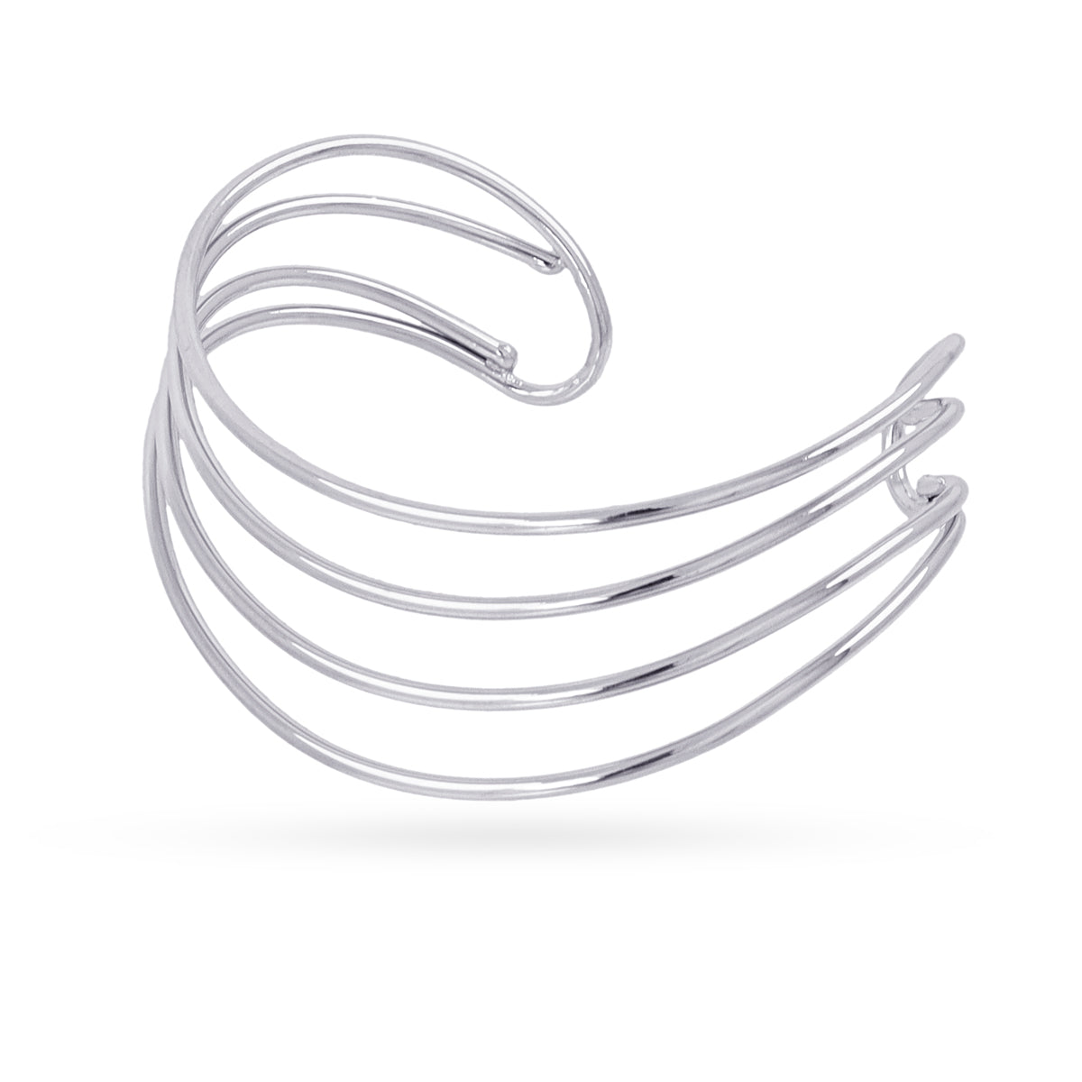 Brazalete Essentials líneas curvas Plateado Anartxy