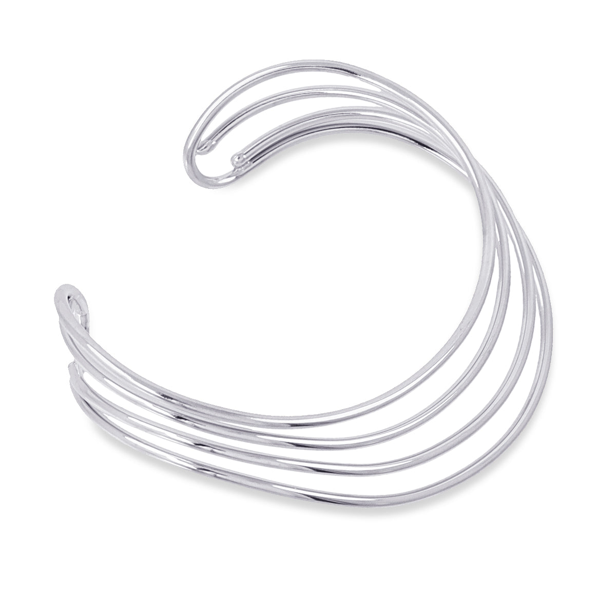 Brazalete Essentials líneas curvas Plateado Anartxy