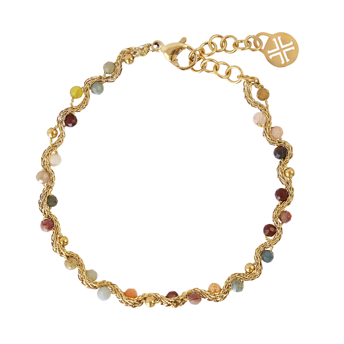 pulsera fina spirit ondas cuentas de cristales Verde Anartxy