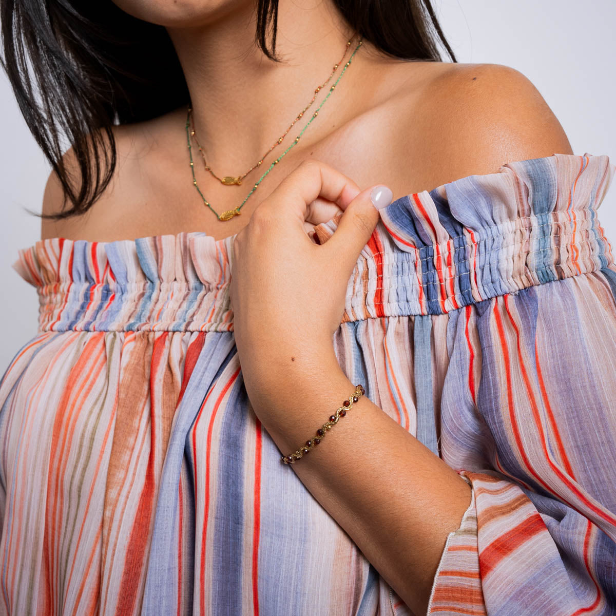 pulsera fina spirit ondas cuentas de cristales Café Anartxy