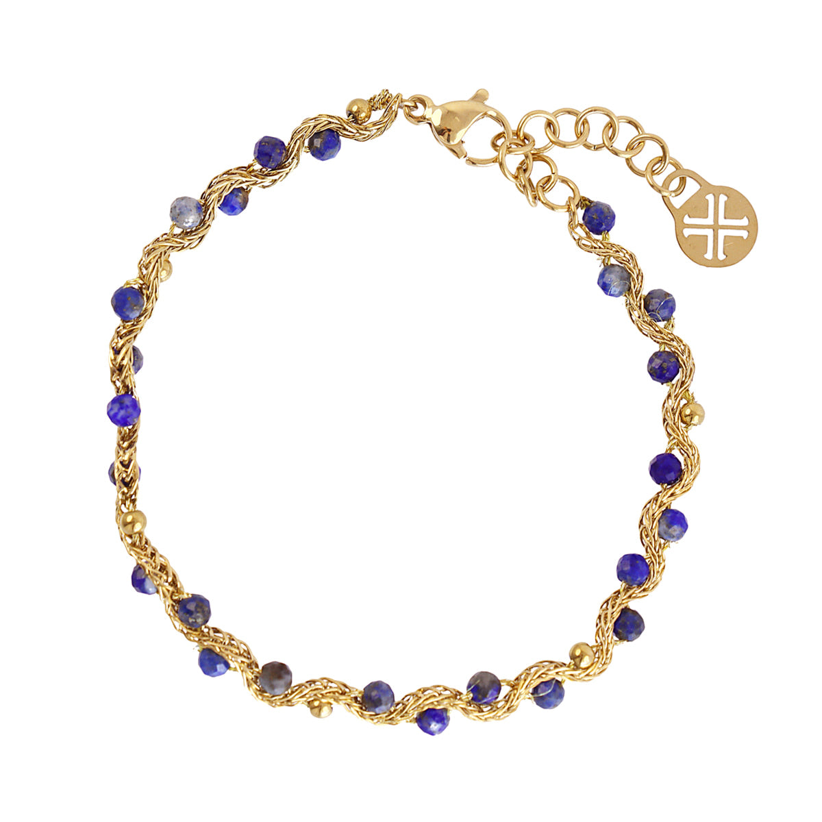 pulsera fina spirit ondas cuentas de cristales Azul Anartxy
