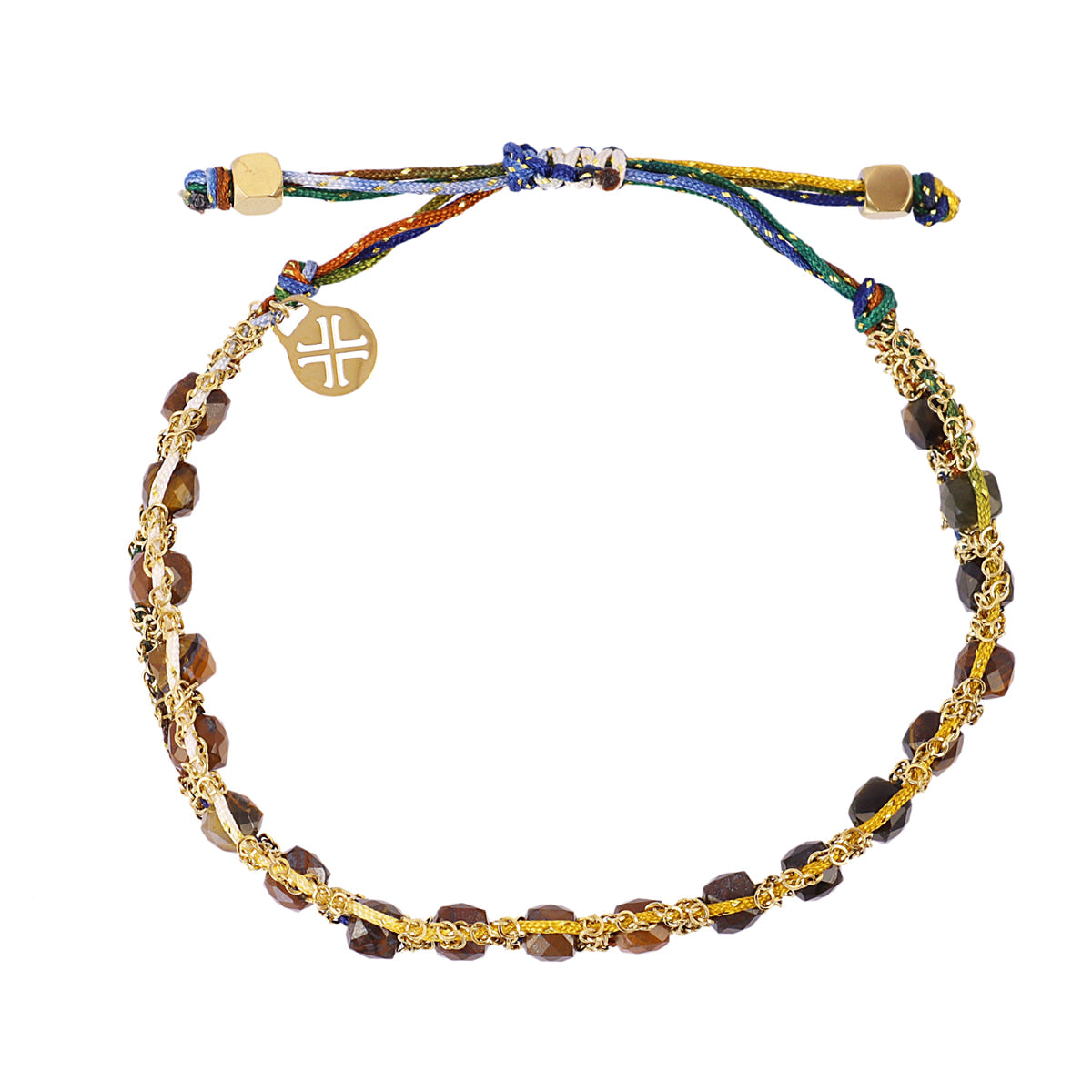 Pulsera Spirit cadena entrelazada multicolor Café Anartxy