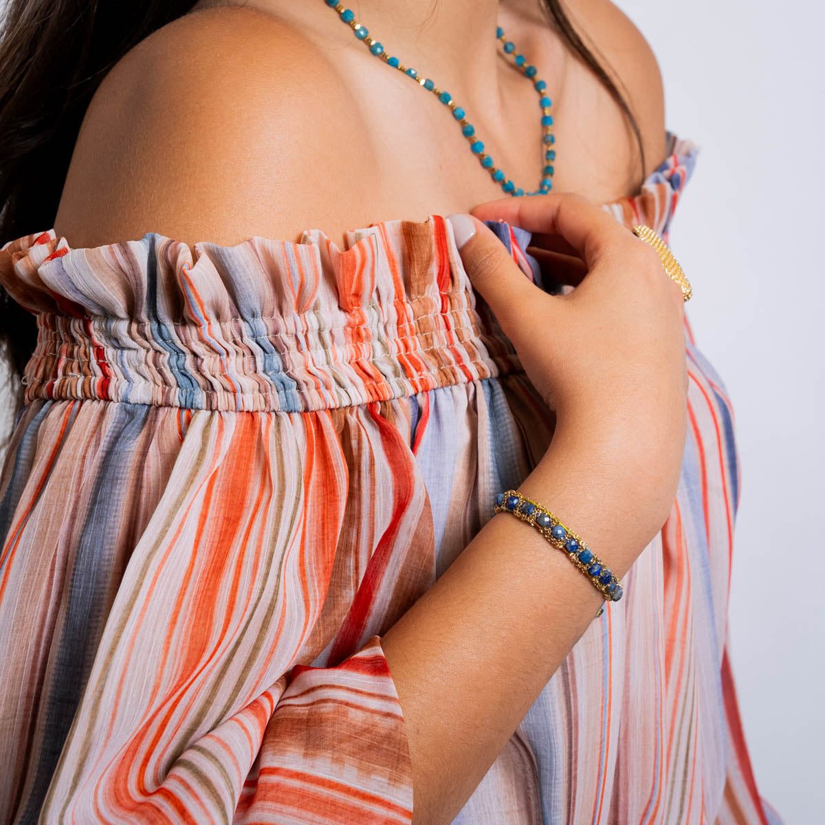 Pulsera Spirit cadena entrelazada multicolor Azul Anartxy