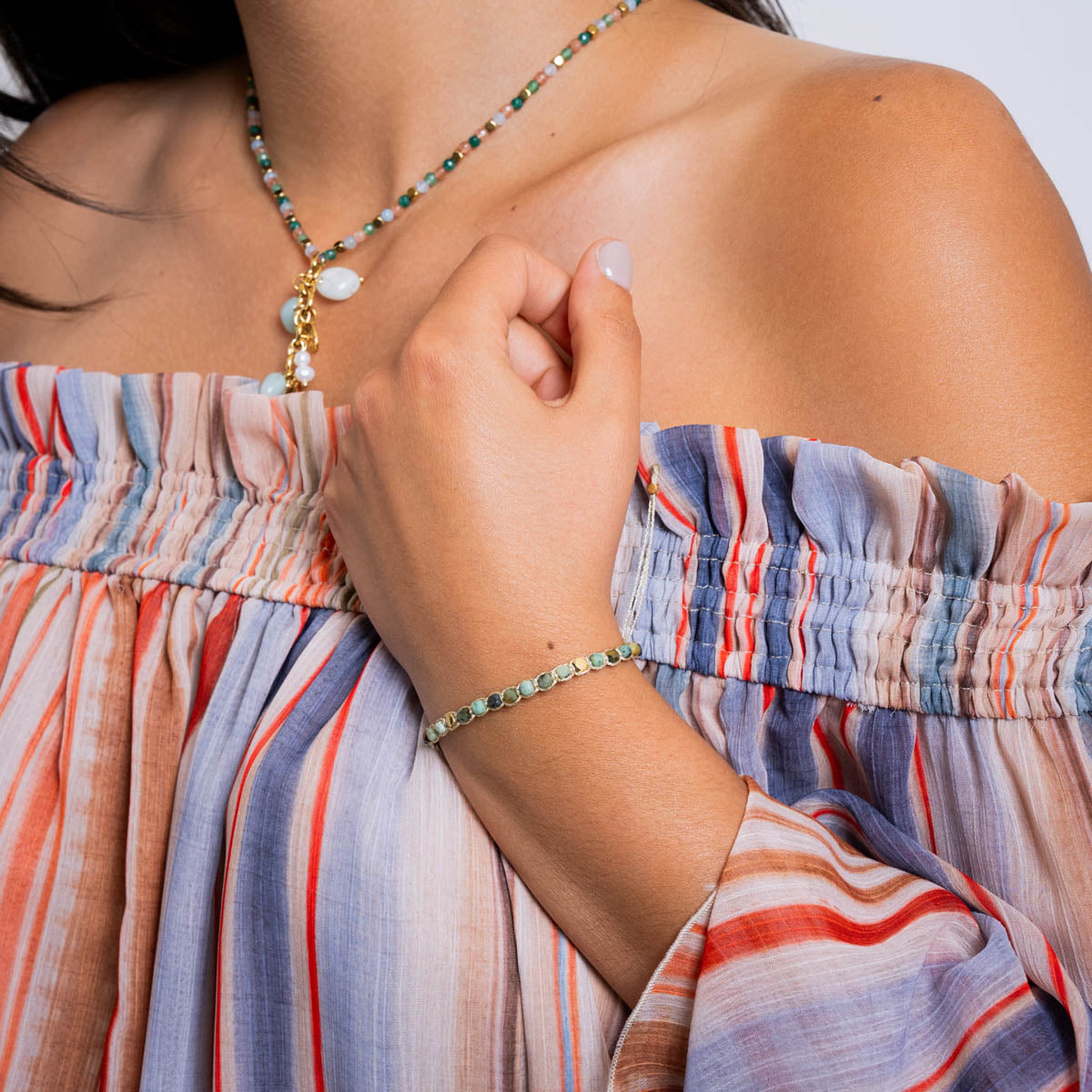 Pulsera Spirit hilo ajustable de colores Verde Anartxy