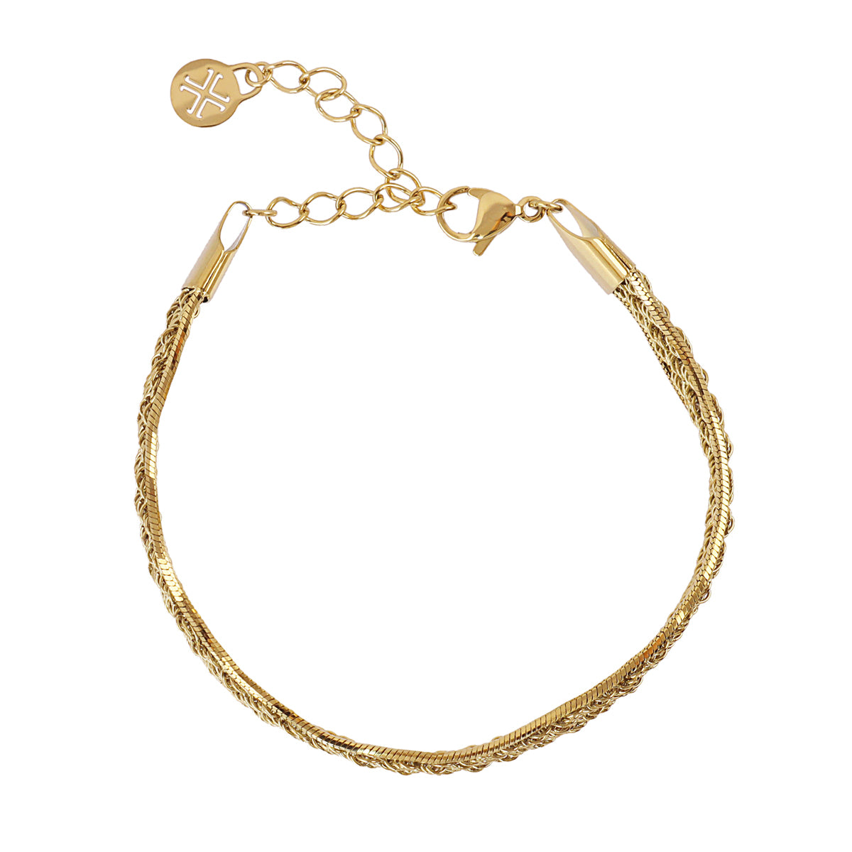 Pulsera multicadena trenzada Dorado Anartxy