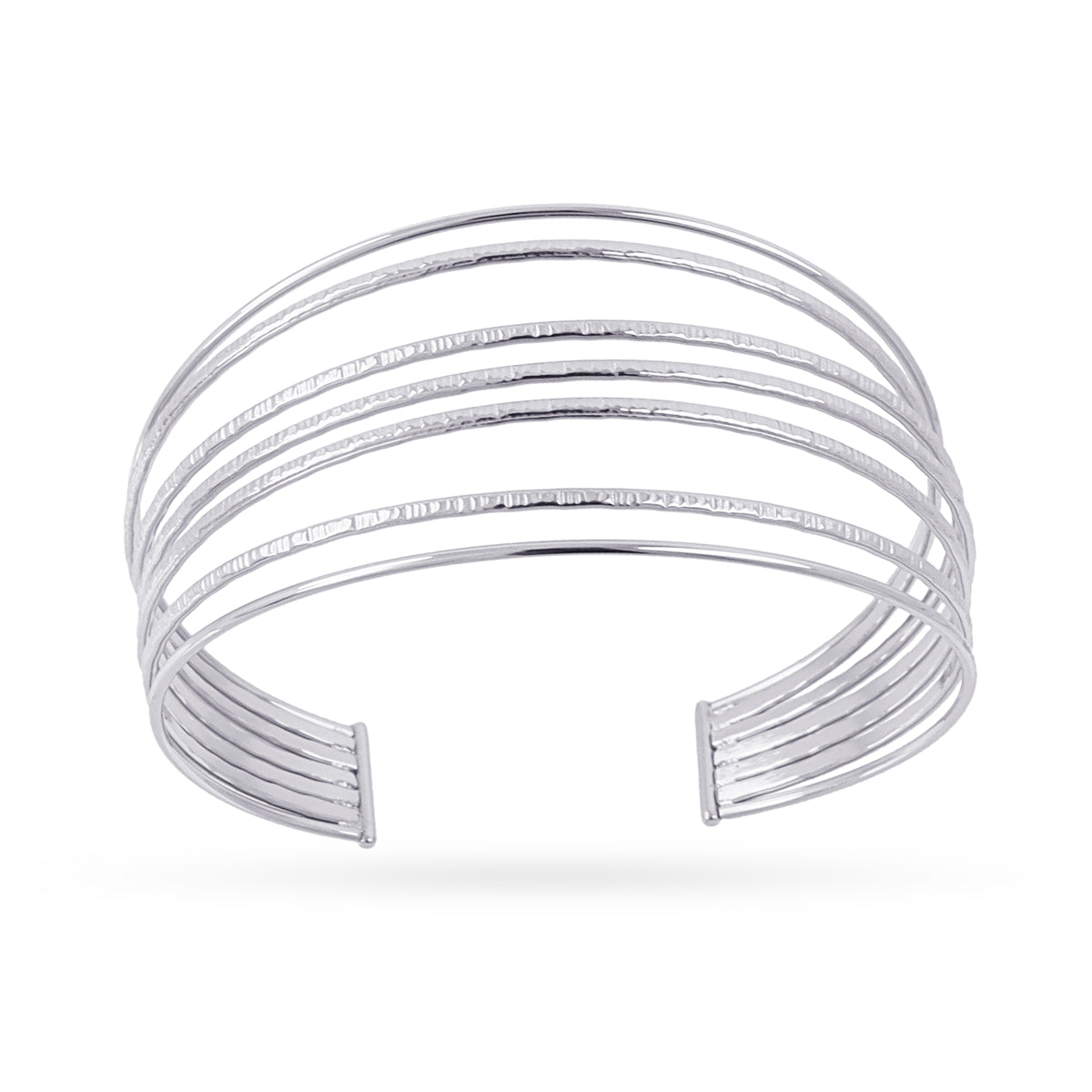 Brazalete Essentials multilínea textura Plateado Anartxy