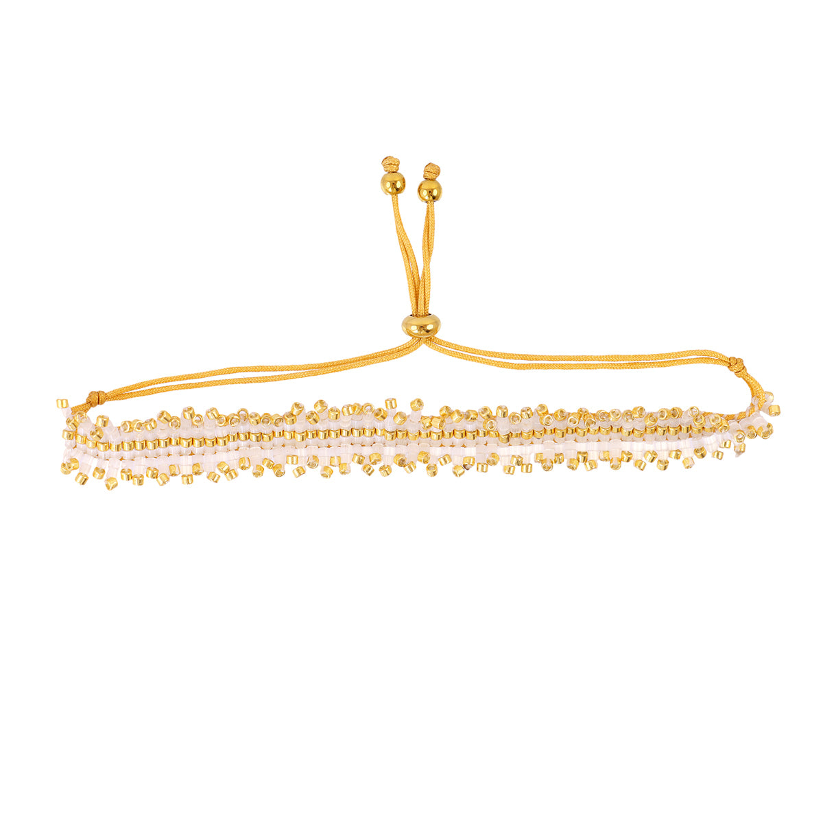 Pulsera ajustable Miyuki banda Blanco Anartxy
