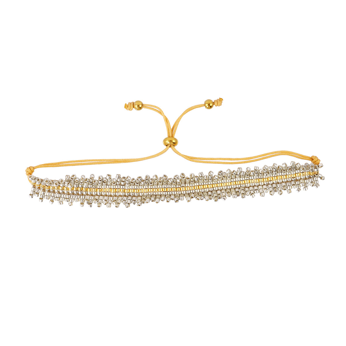 Pulsera ajustable Miyuki banda Plateado Anartxy