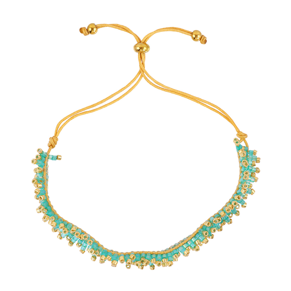 Pulsera ajustable Miyuki banda Turquesa Anartxy