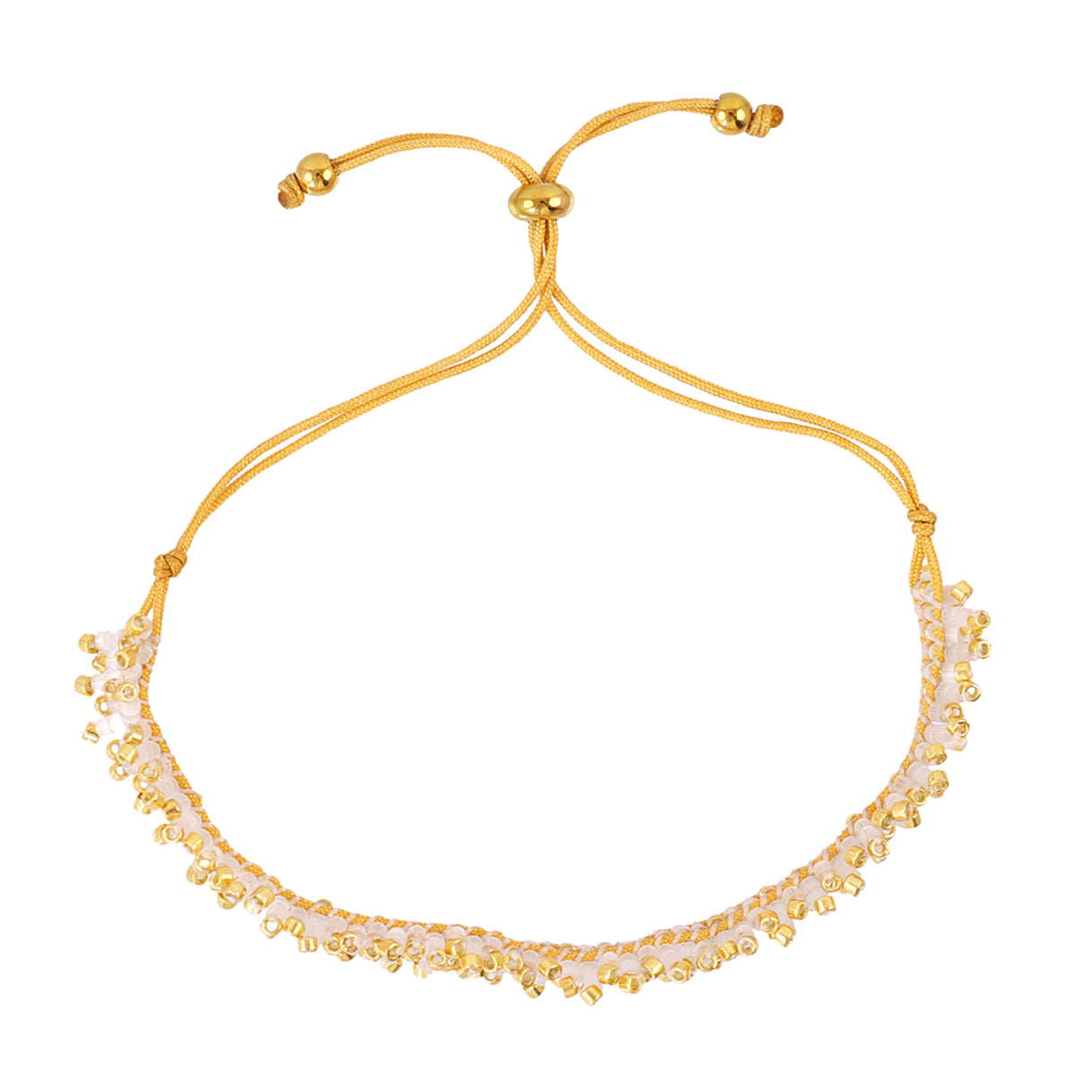 Pulsera ajustable Miyuki banda Blanco Anartxy