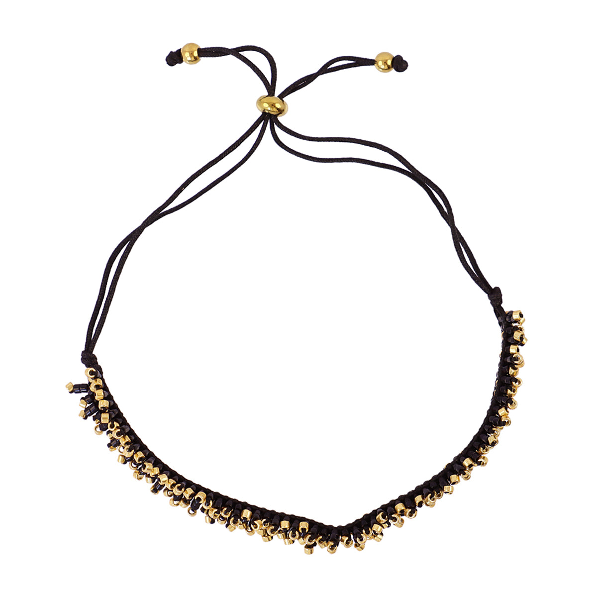 Pulsera ajustable Miyuki banda Negro Anartxy