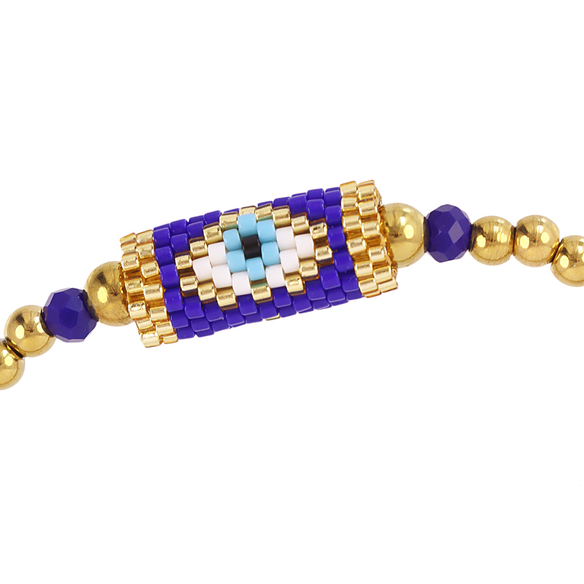 Pulsera elástica Miyuki ojo Azul Anartxy