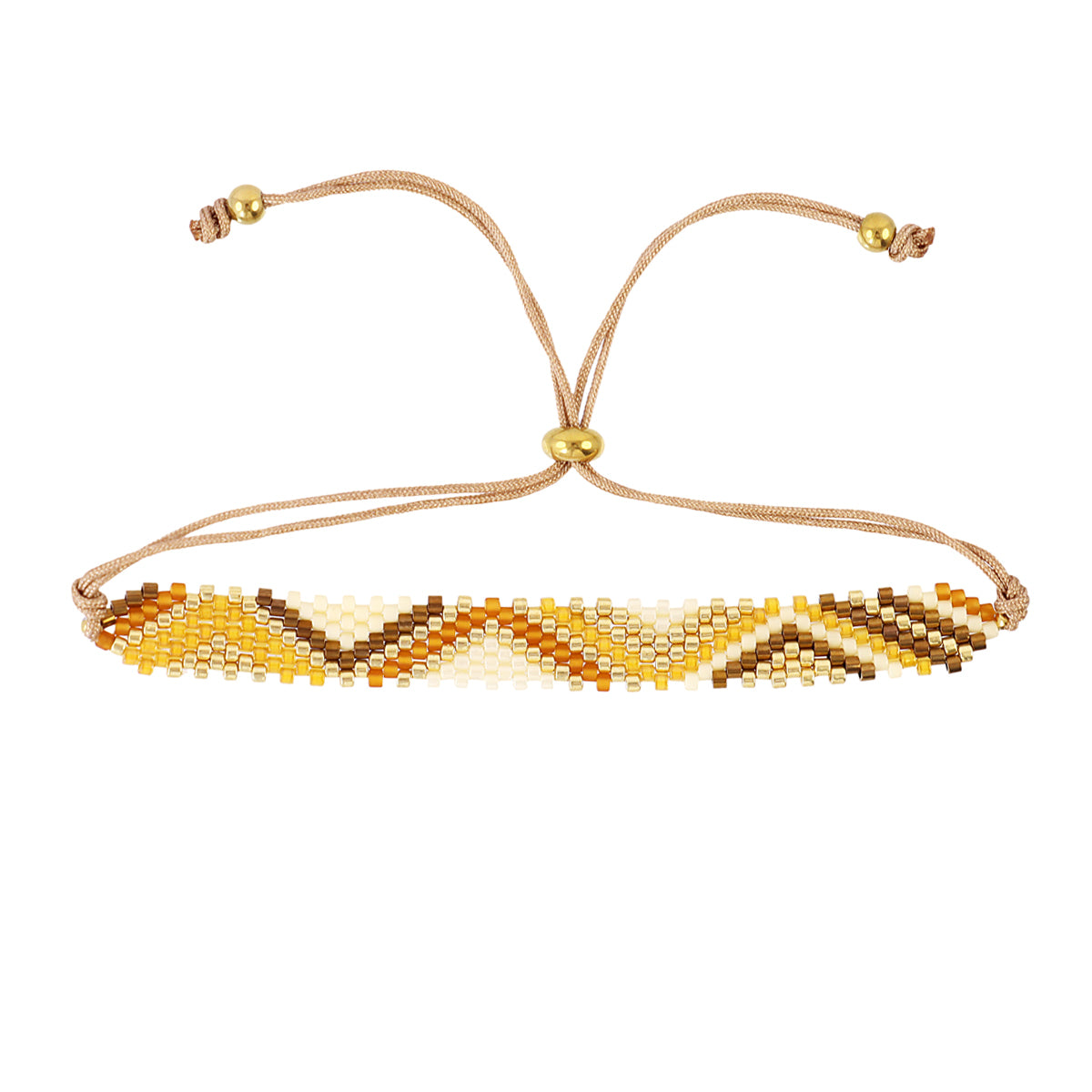 Pulsera ajustable Miyuki zigzag Amarillo Anartxy