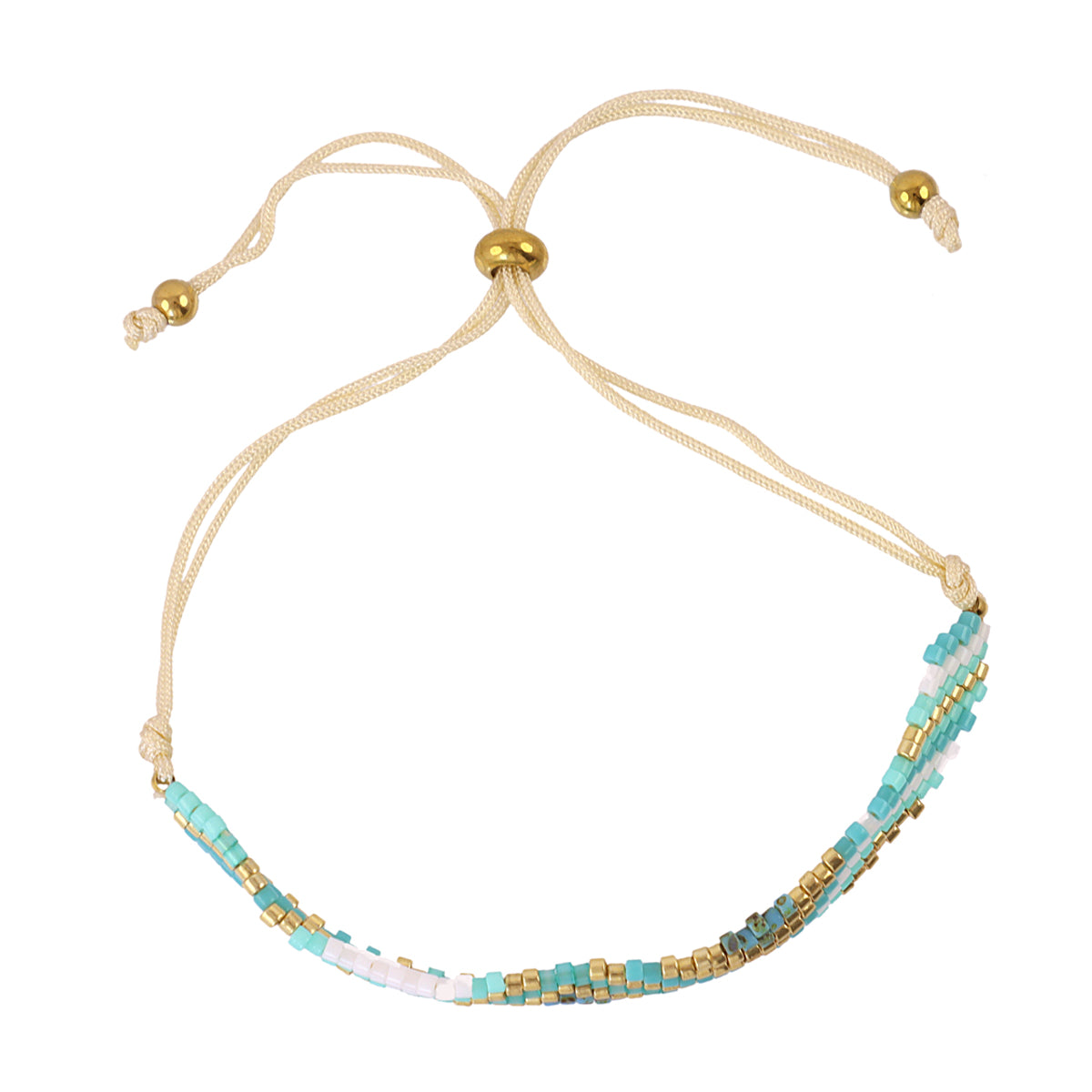 Pulsera ajustable Miyuki zigzag Turquesa Anartxy