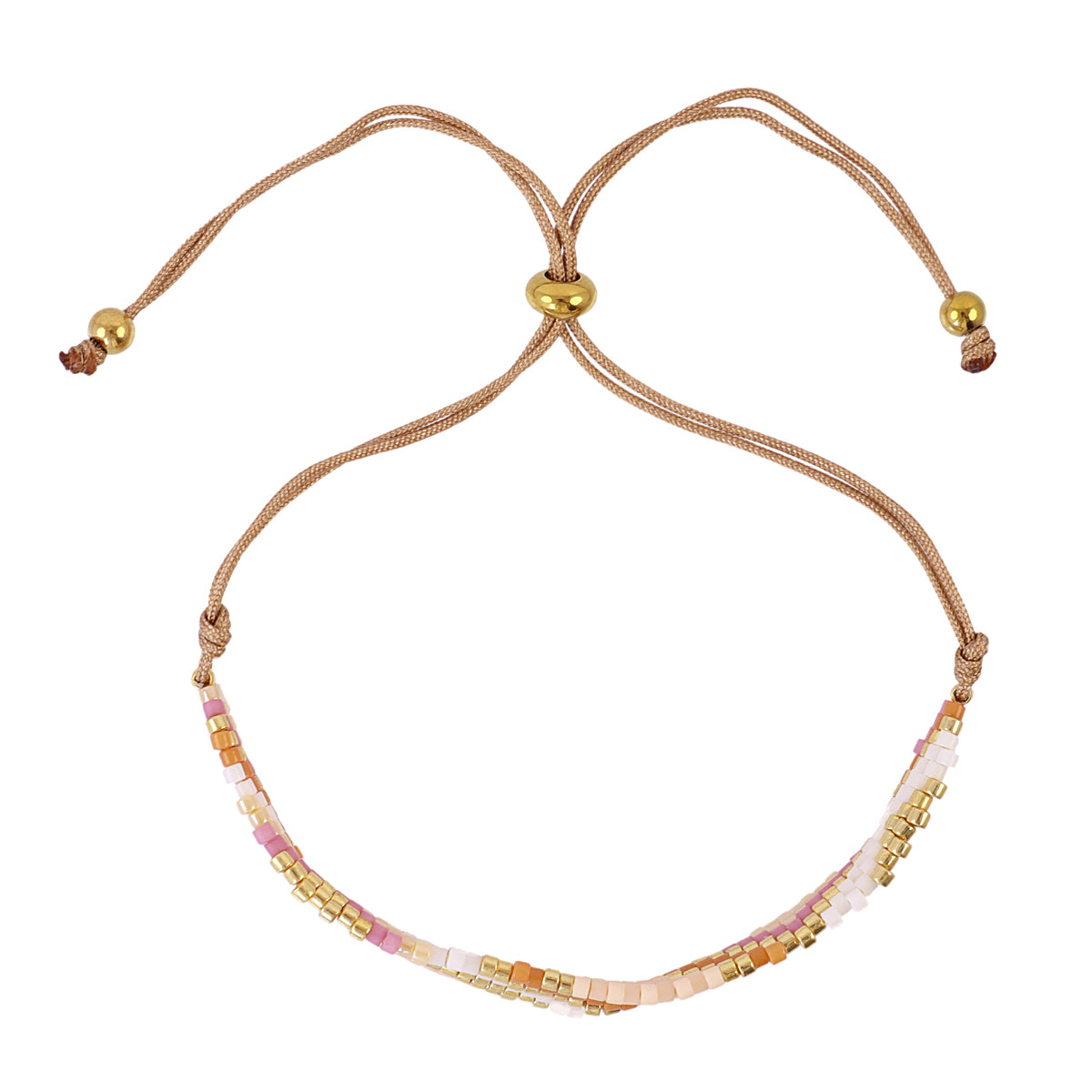 Pulsera ajustable Miyuki zigzag Rosa Anartxy