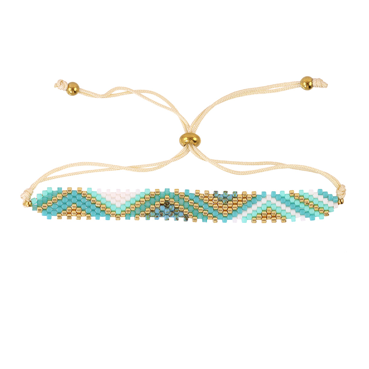 Pulsera ajustable Miyuki zigzag Turquesa Anartxy