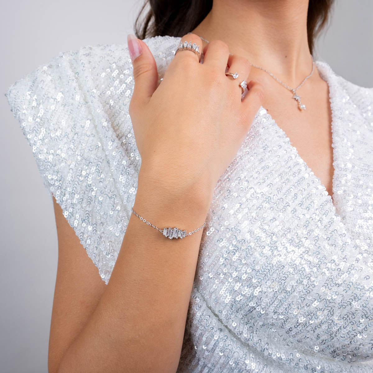 Conjunto Alma Baguette plateado Anartxy