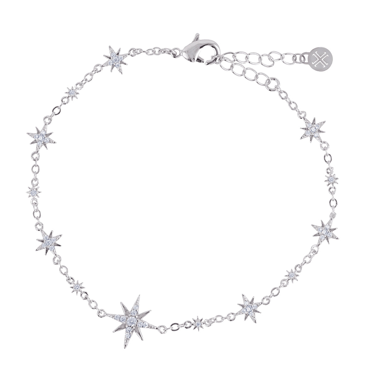 Pulsera Alma estrellas circonitas Plateado Anartxy