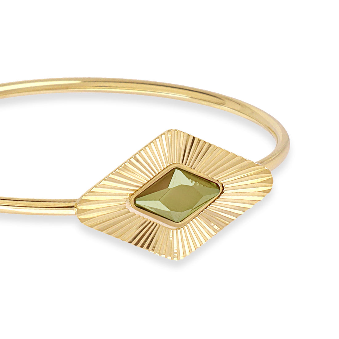 Brazalete Prisma piedra rombo Verde Anartxy