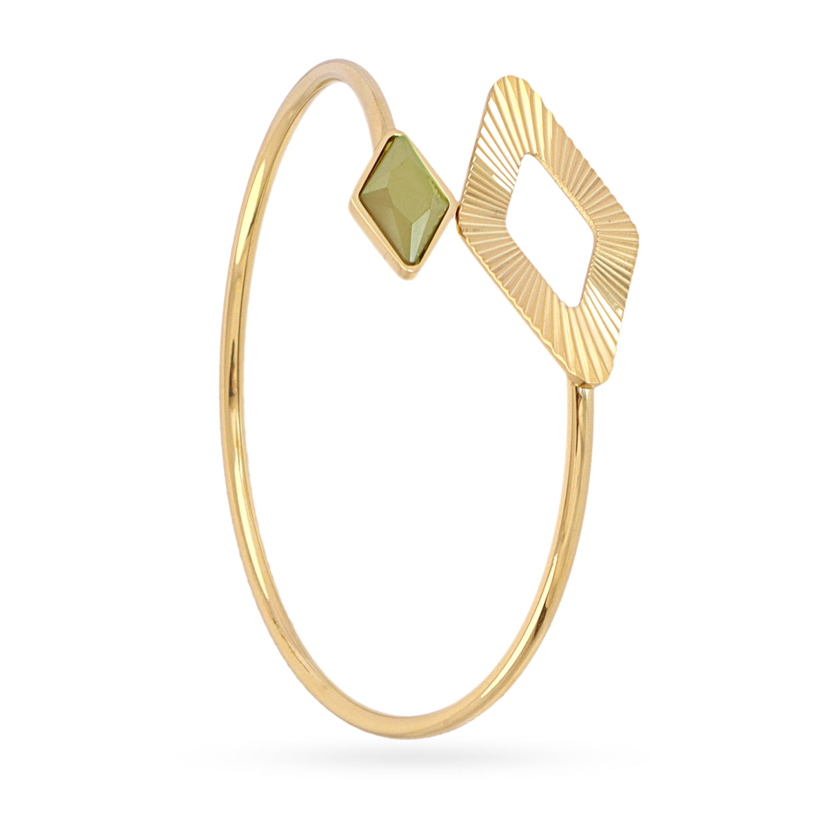Brazalete Prisma piedra rombo Verde Anartxy