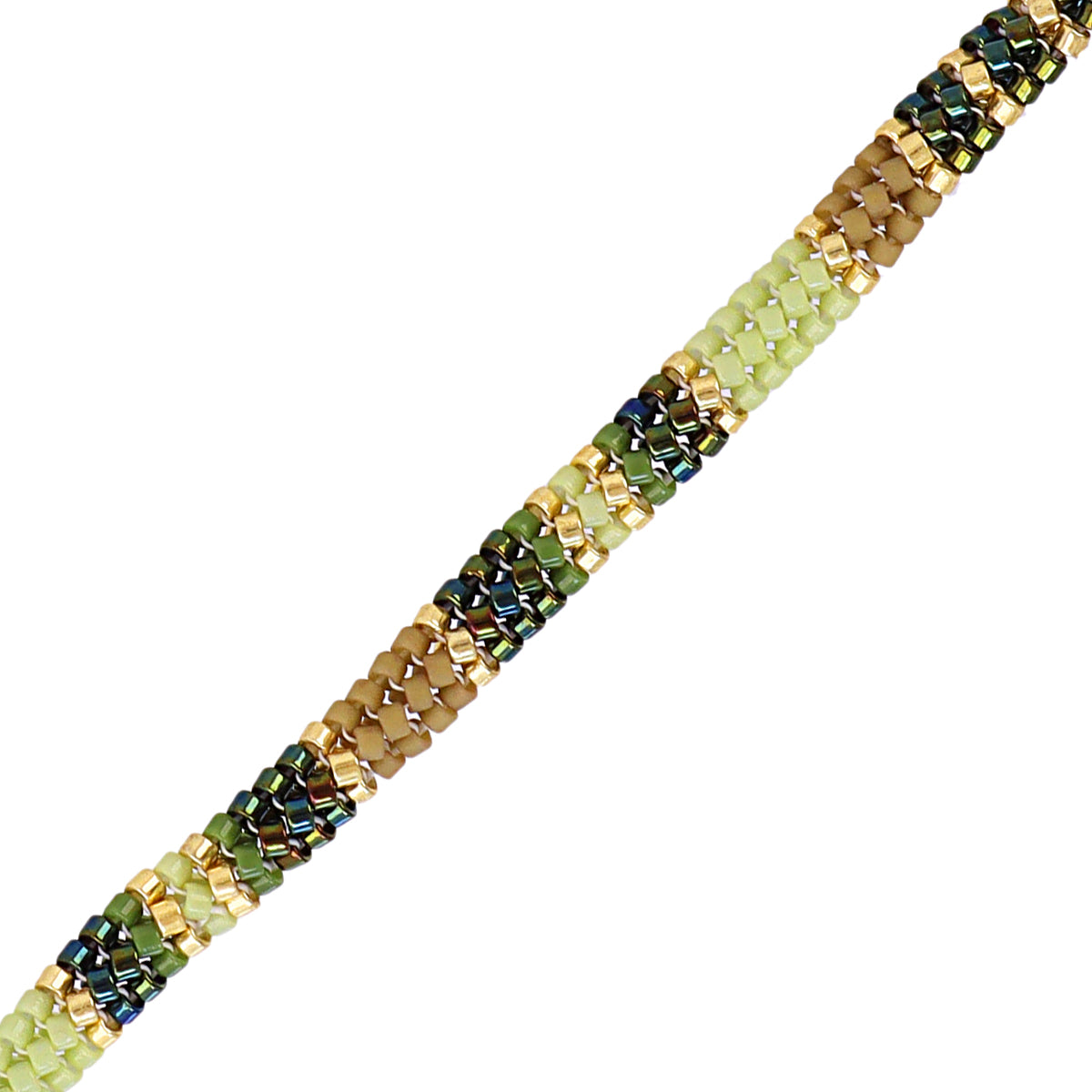 Pulsera extensible Miyuki geométrica multicolor Verde Anartxy