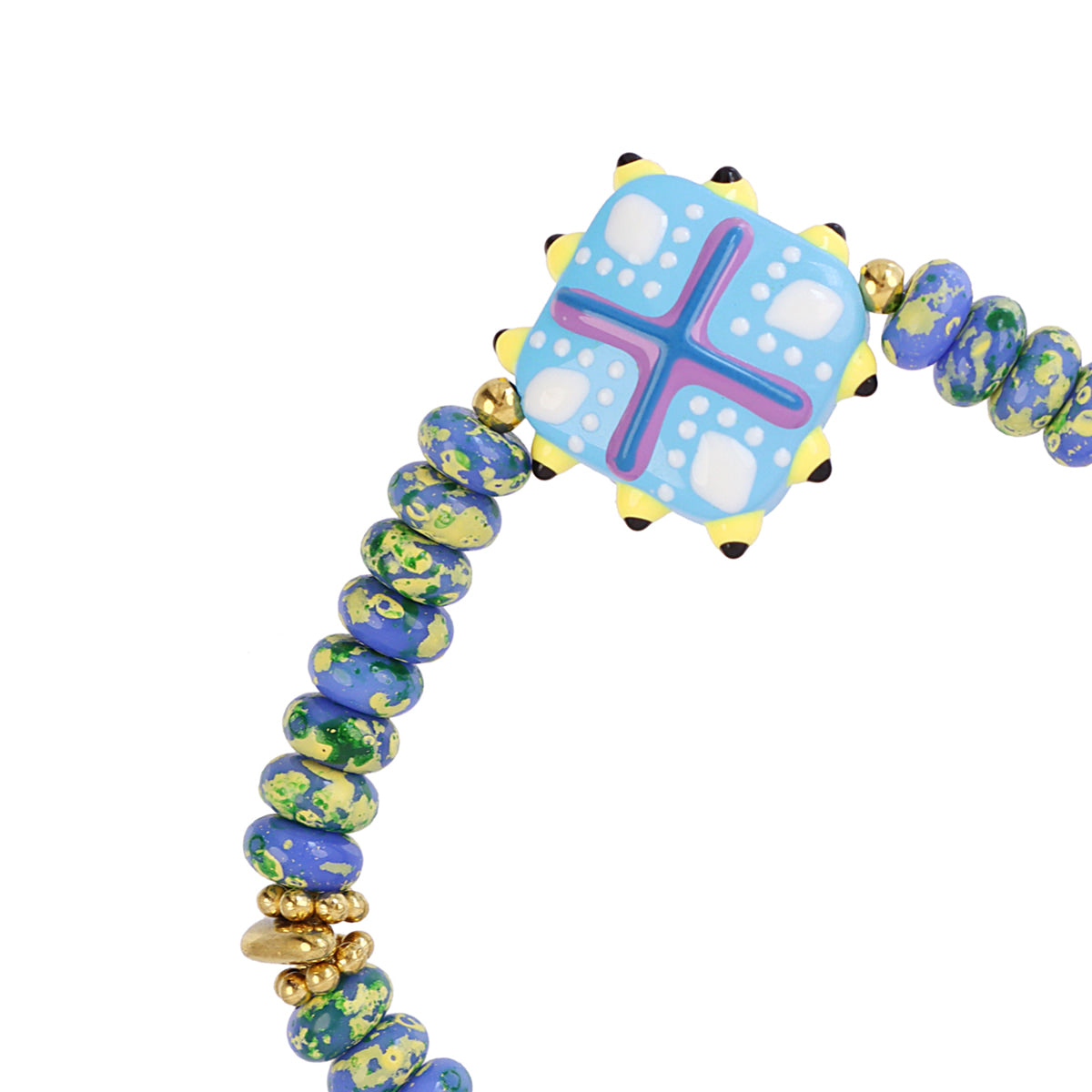 Pulsera Trencadis mosaic azul Dorado Anartxy