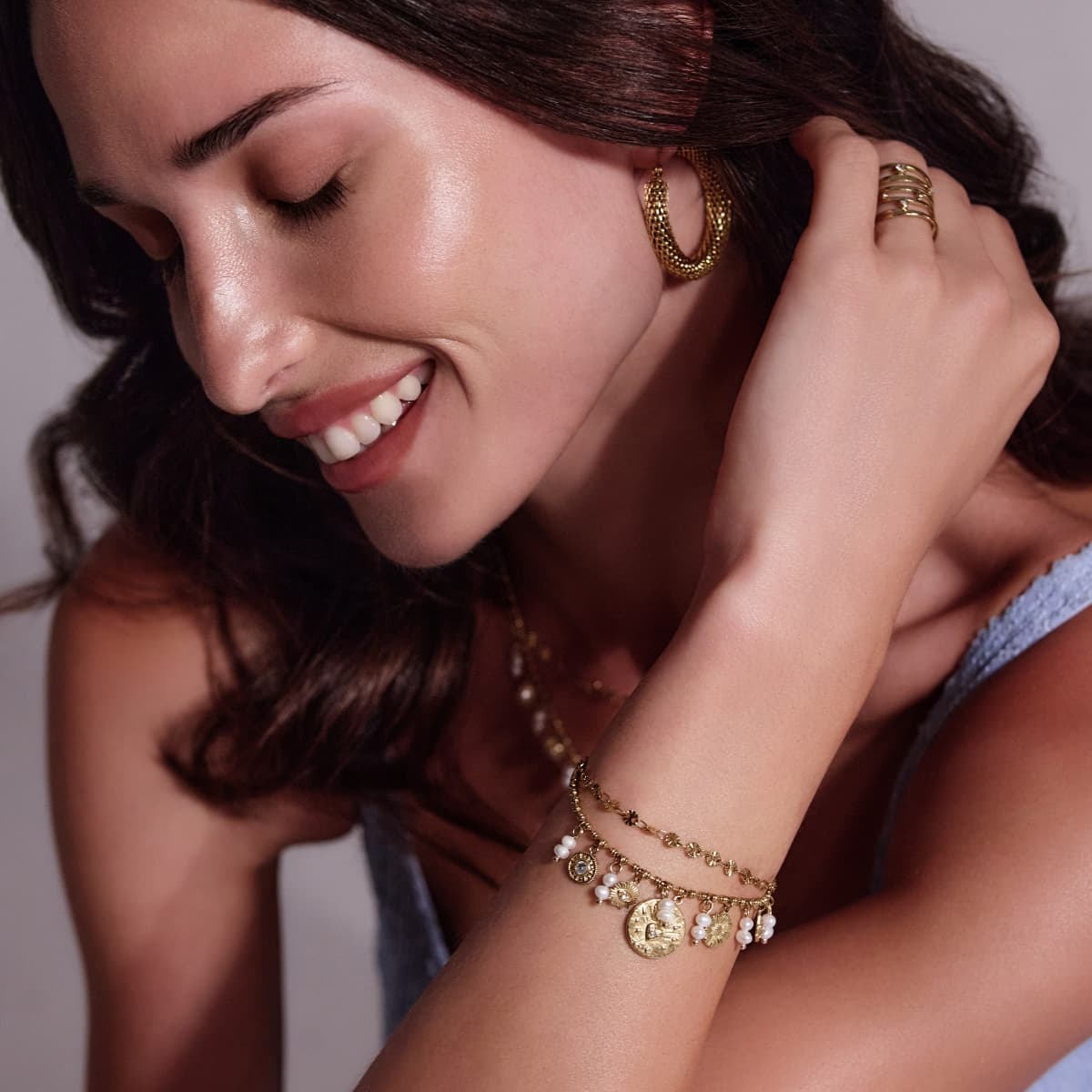 Pulsera Astros áurea perla