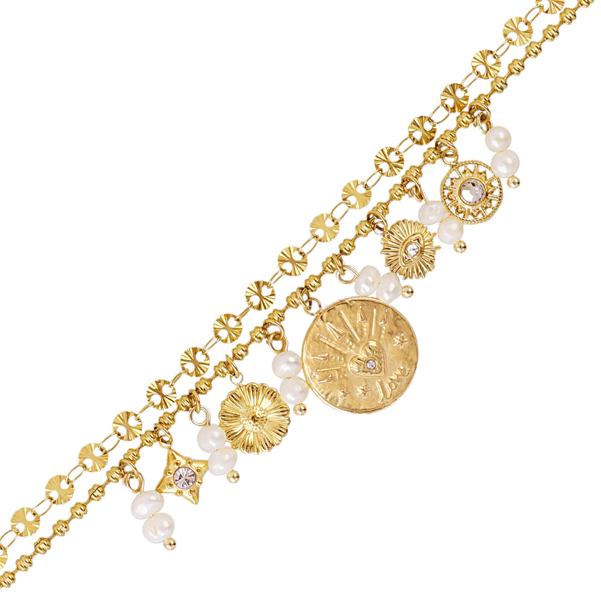 Pulsera Astros áurea perla Dorado Anartxy