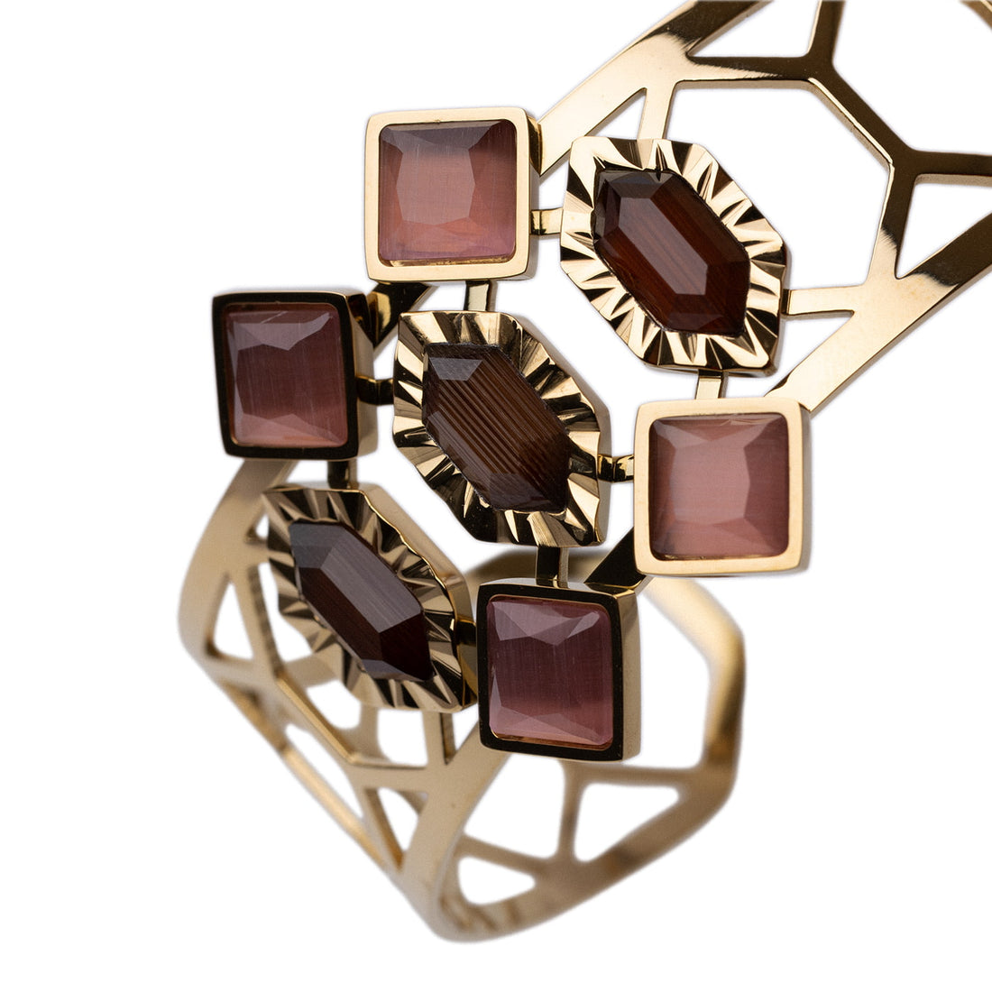 Brazalete Gleam piedras Café Anartxy