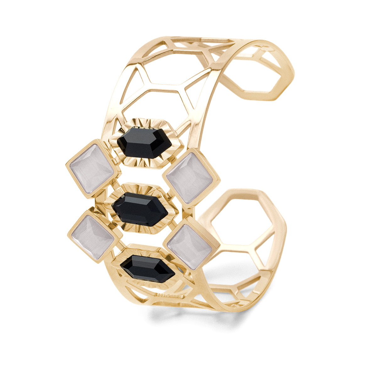 Brazalete Gleam piedras Negro Anartxy