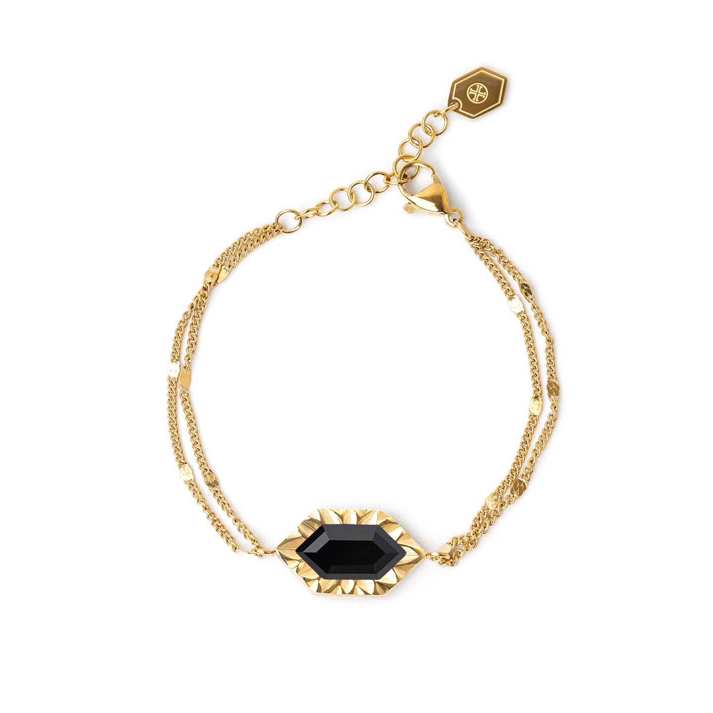 Pulsera Gleam piedra Negro Anartxy