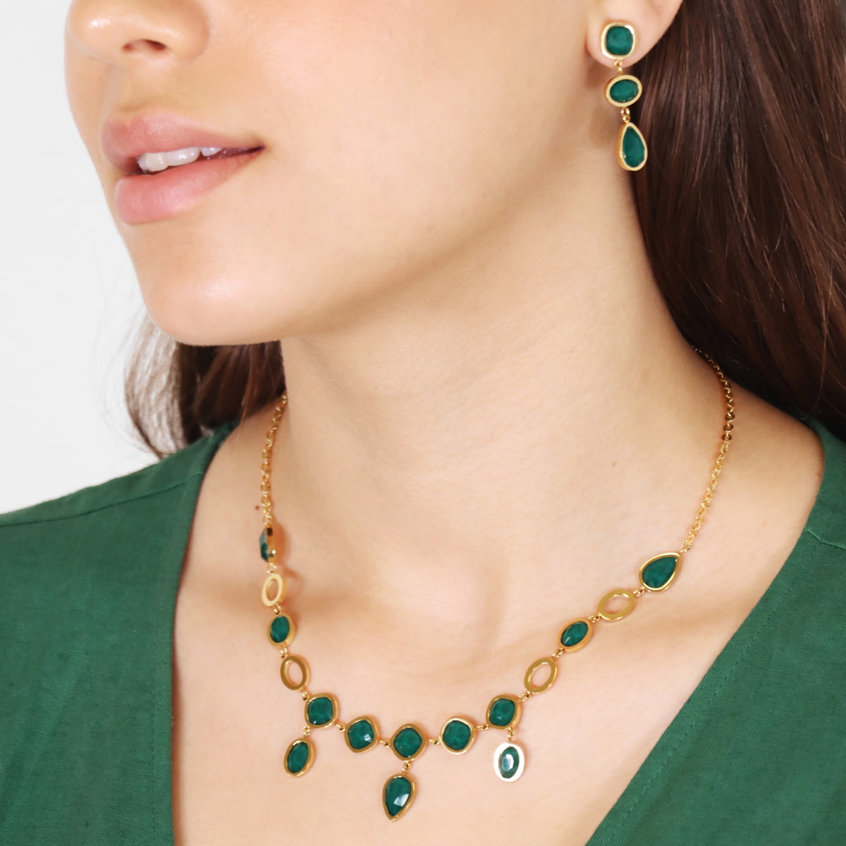 Collar Drops Orchid Verde Anartxy