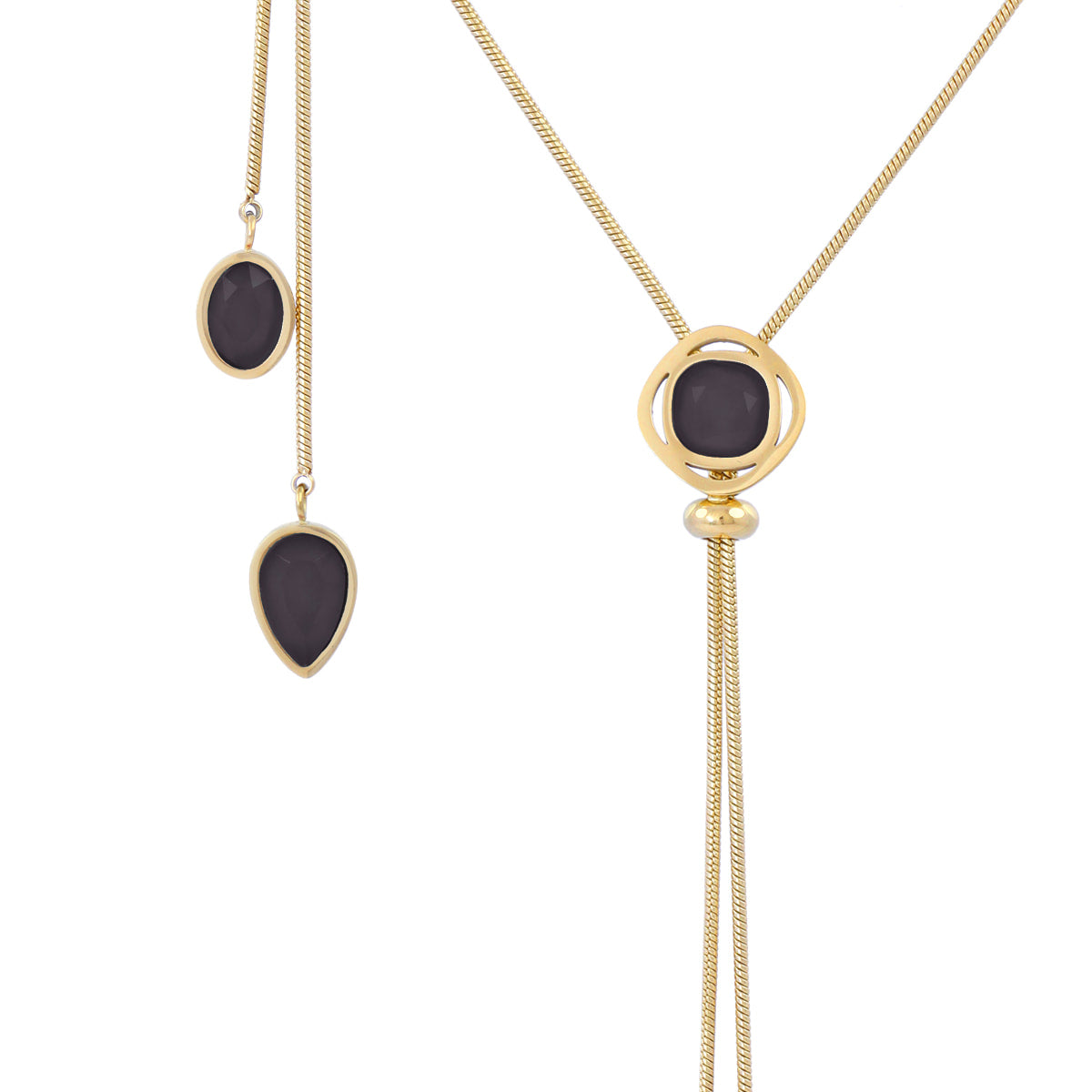Collar Drops Petal Negro Anartxy