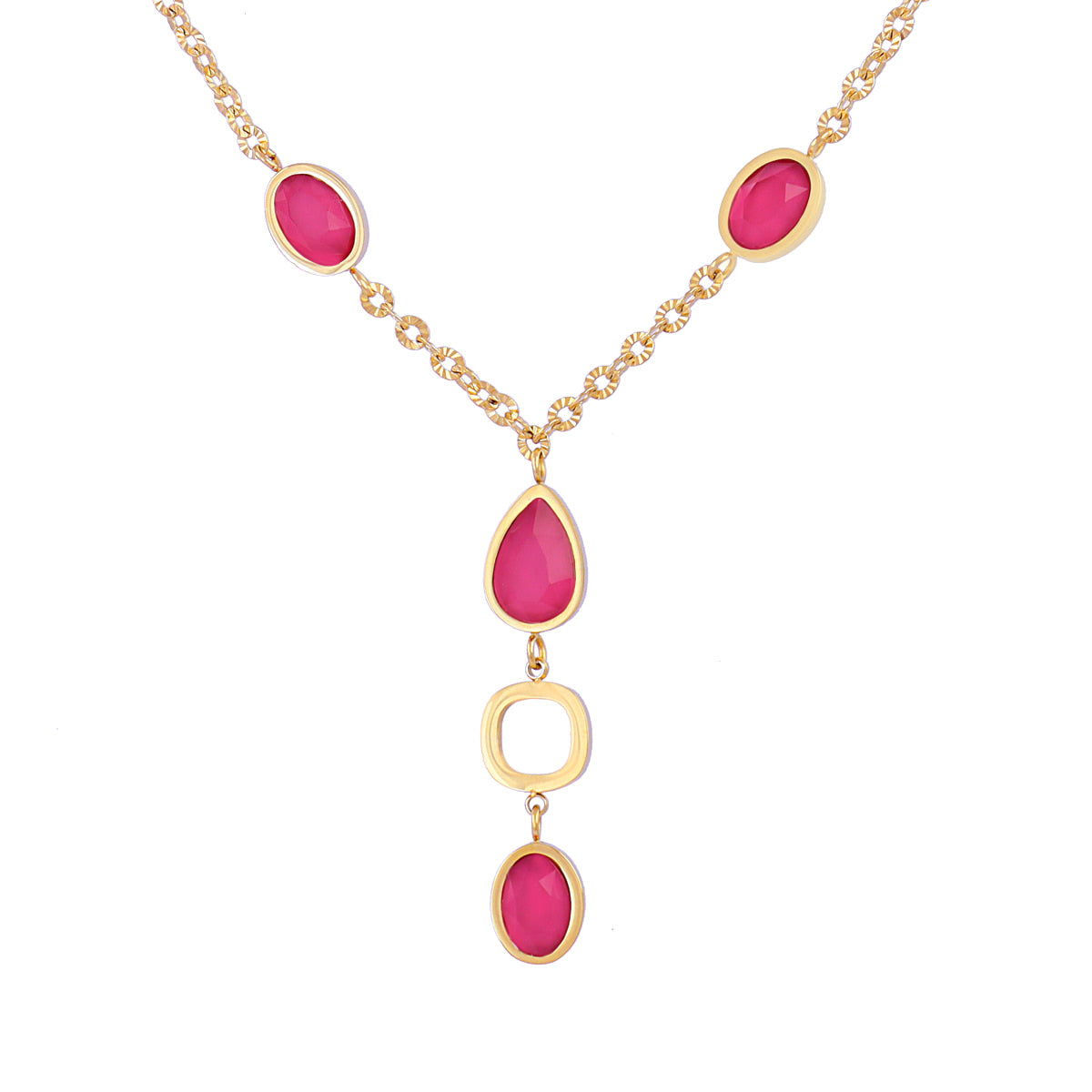 Collar Drops Zinnia Rosa Anartxy