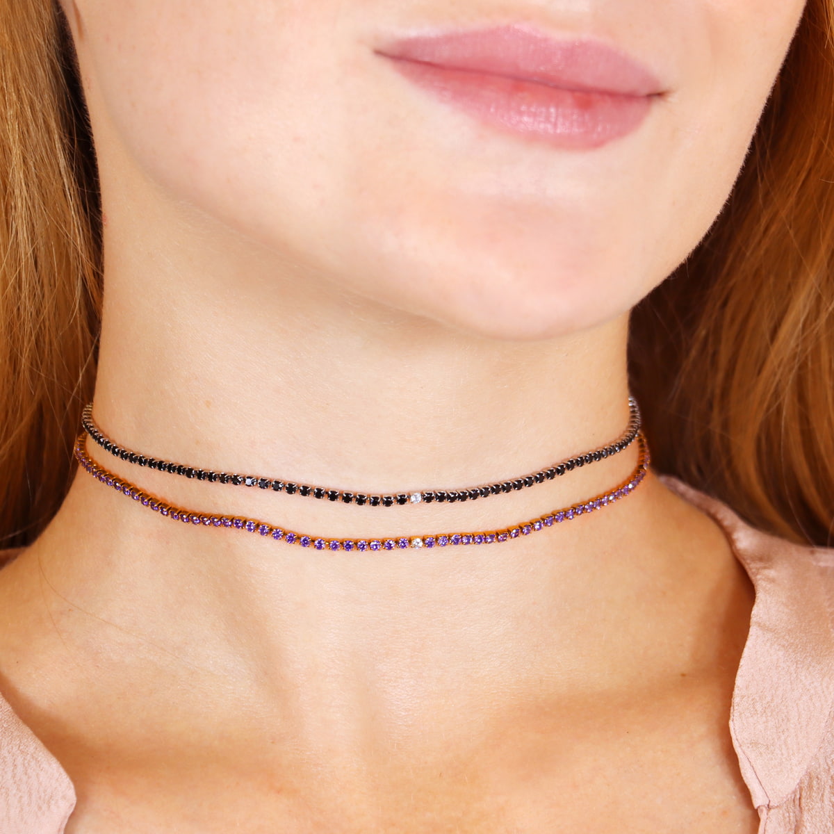 Collar Sparkle Beam Morado Anartxy
