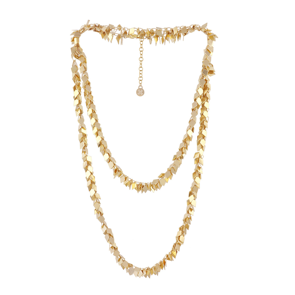 Collar Flair Squares largo Dorado Anartxy