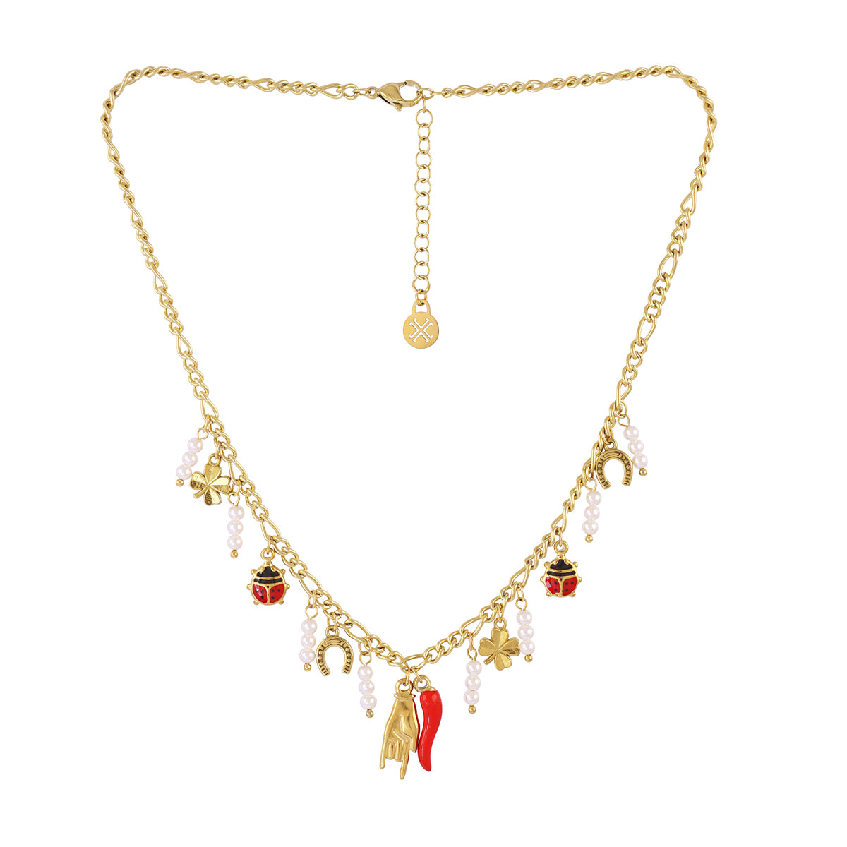 Collar Cornicello Horseshoe Rojo Anartxy