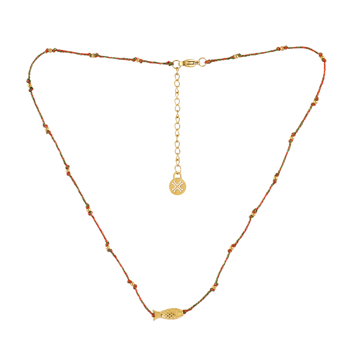 Collar fino Spirit hilo multicolor pez dorado Café Anartxy