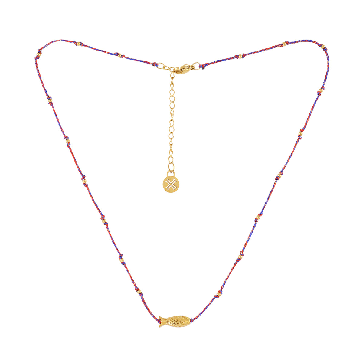 Collar fino Spirit hilo multicolor pez dorado Rojo Anartxy