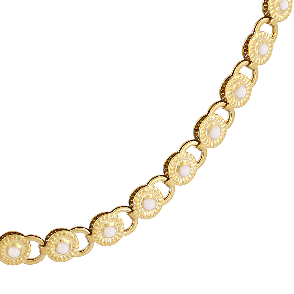 Collar dorado Spirit medallones esmaltados Blanco Anartxy
