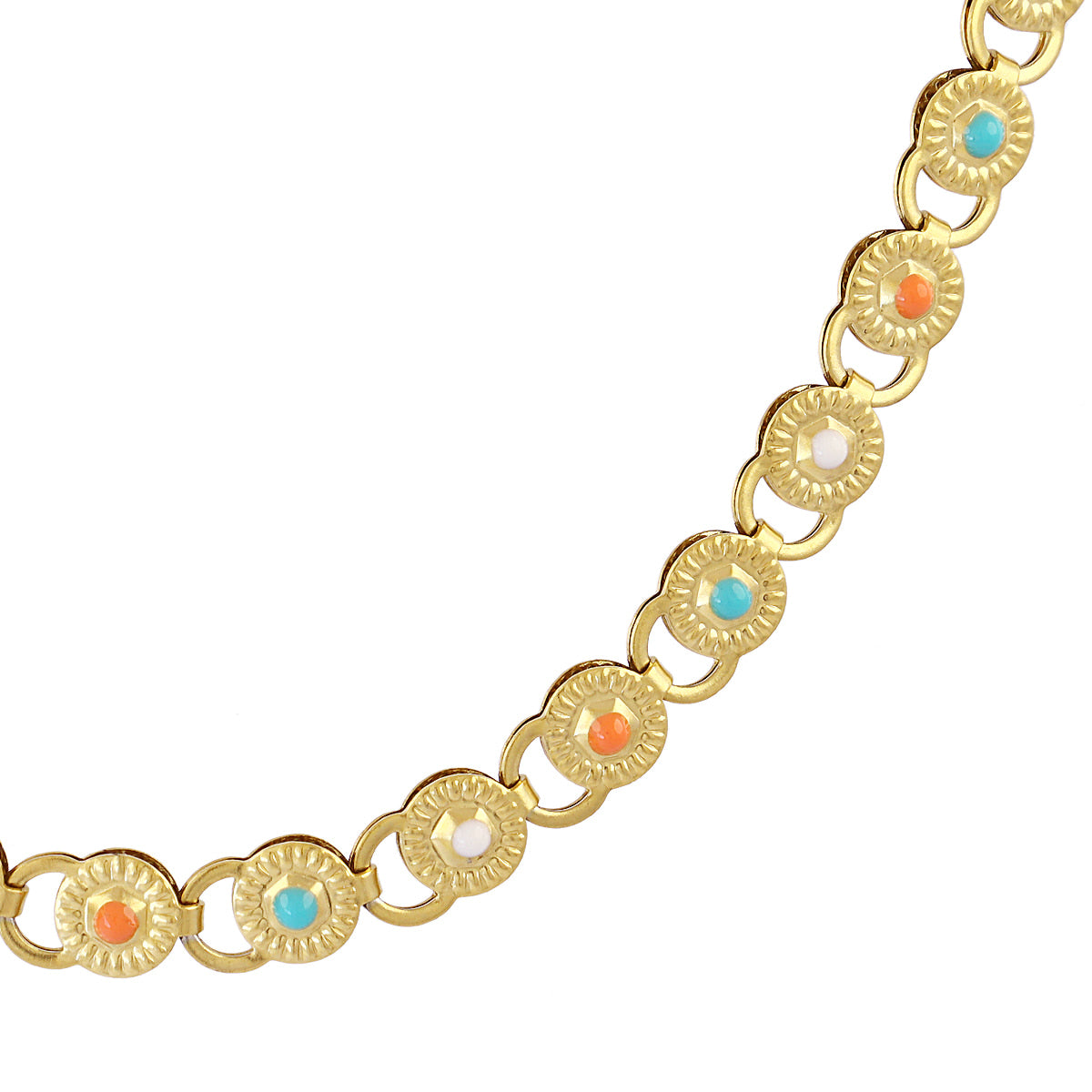 Collar dorado Spirit medallones esmaltados Combinado Anartxy