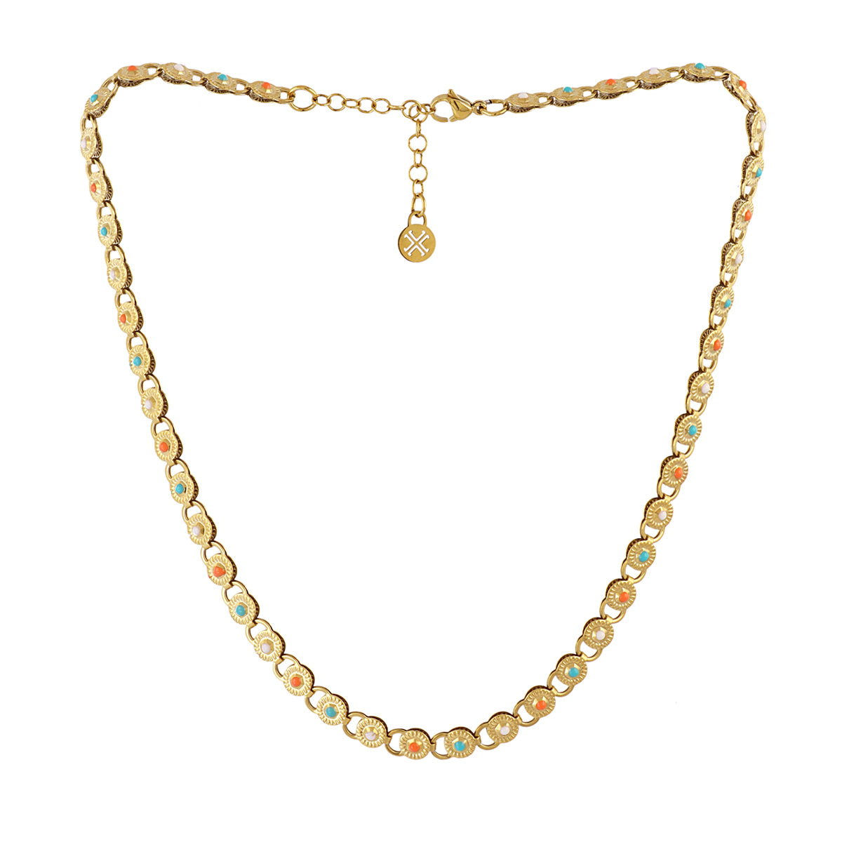 Collar dorado Spirit medallones esmaltados Combinado Anartxy