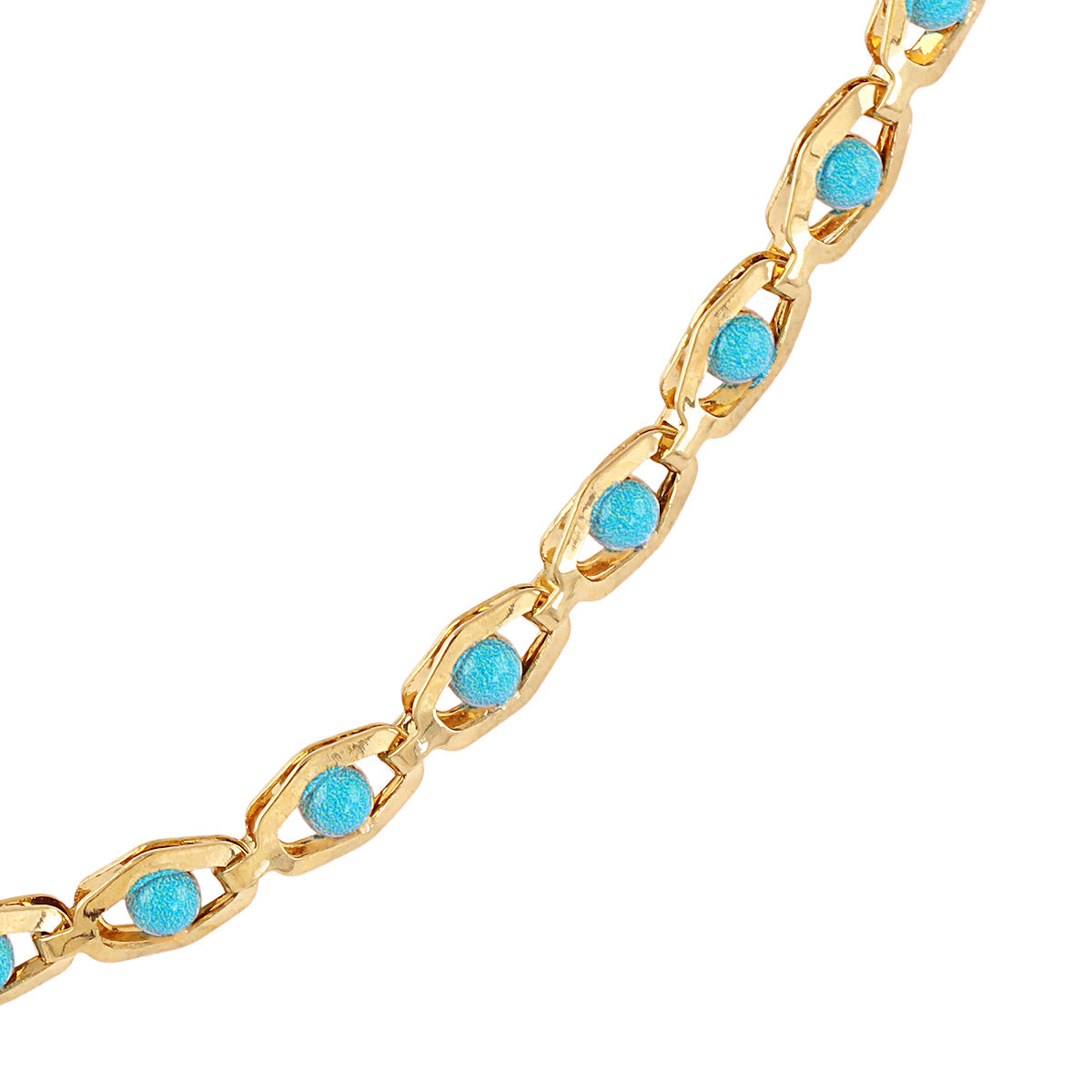 Collar dorado Spirit eslabones ojo esmaltado Turquesa Anartxy