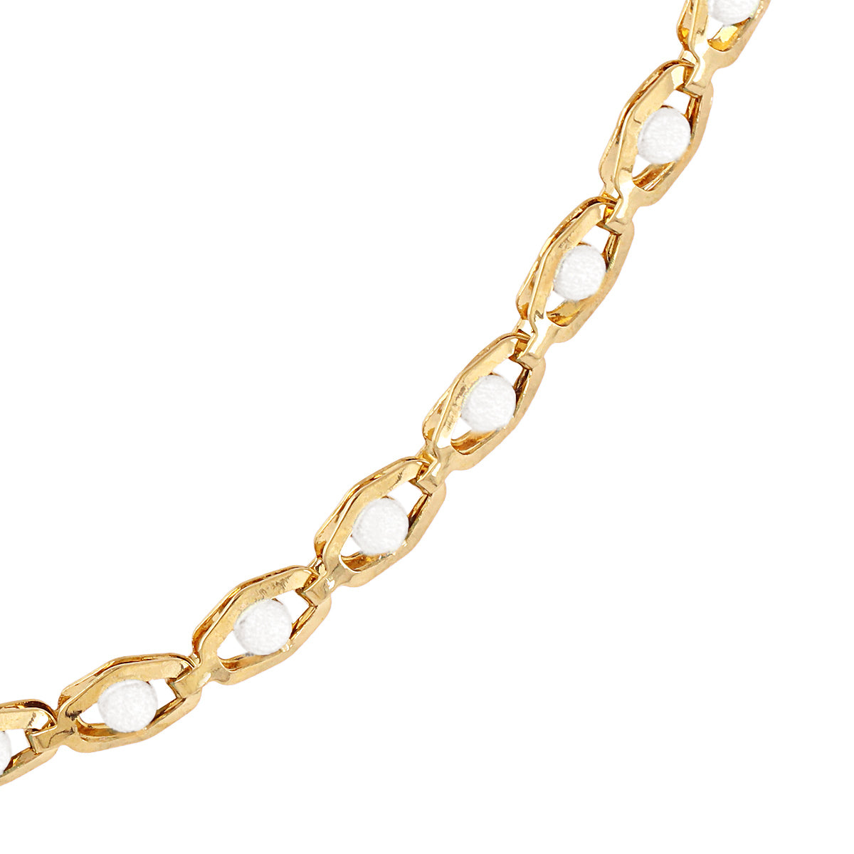 Collar dorado Spirit eslabones ojo esmaltado Blanco Anartxy